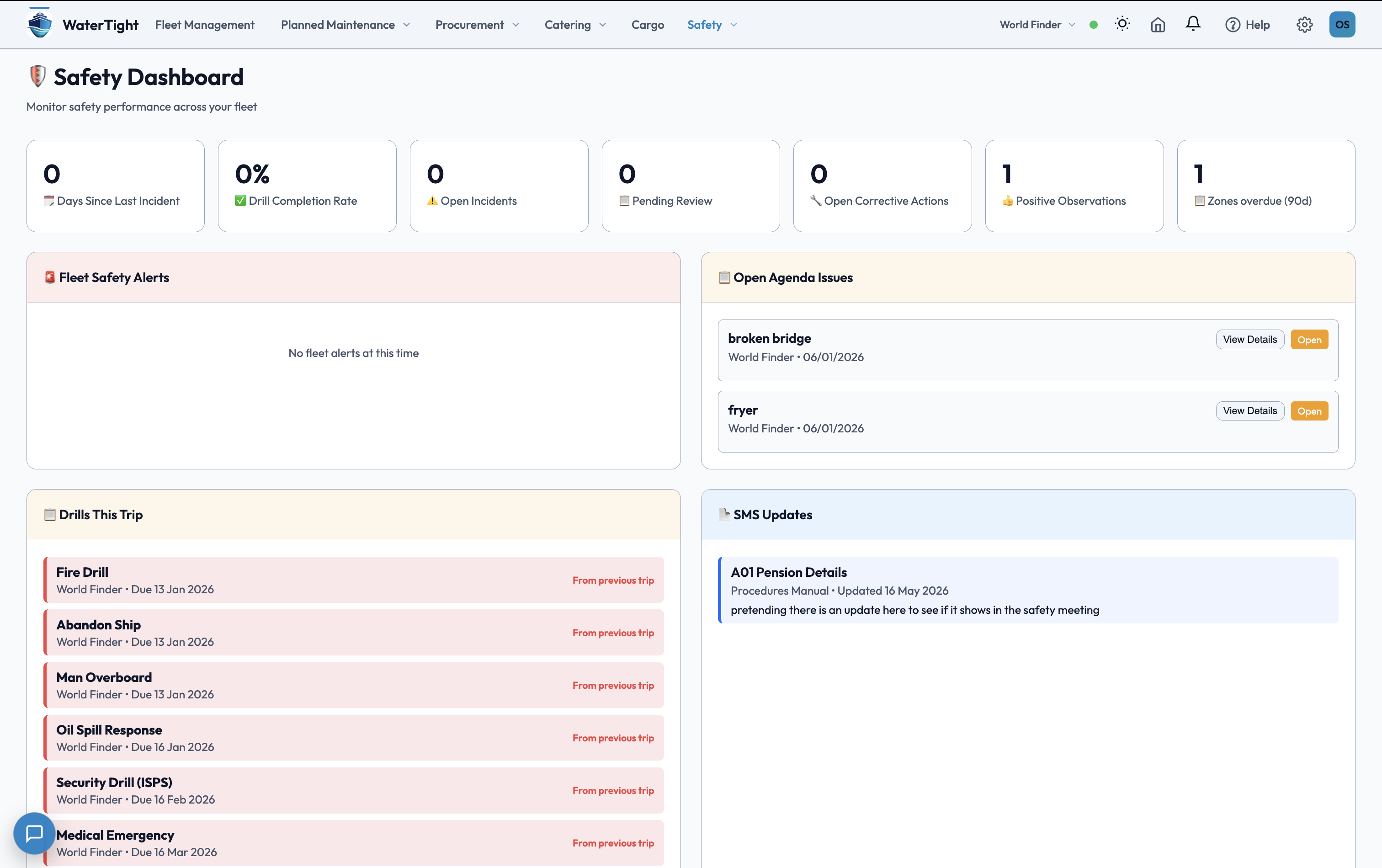 Feature: safety management (desktop)