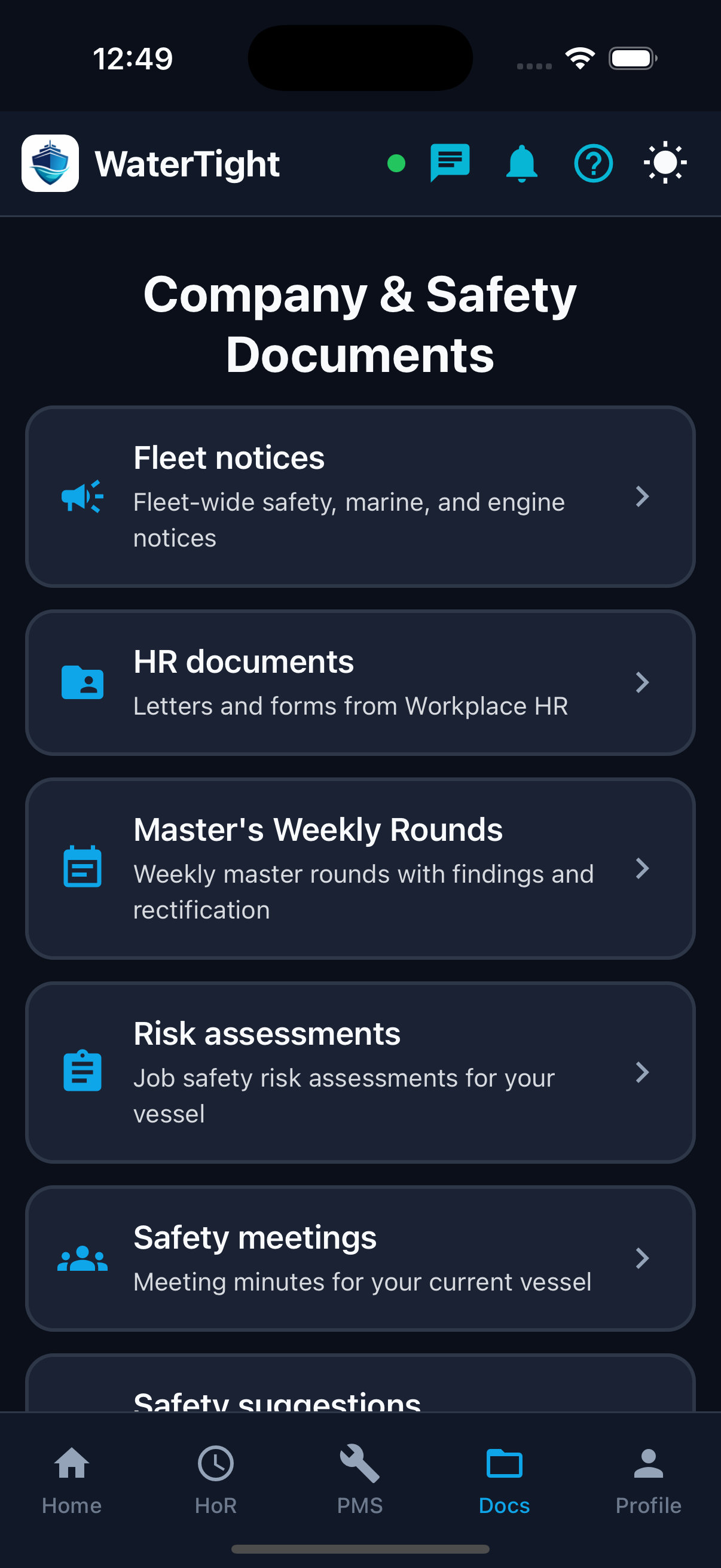 Homepage — Crew mobile app screenshot